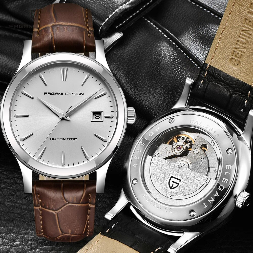 Pagani Design Automatic Men s Watches with Genuine Leather Strap