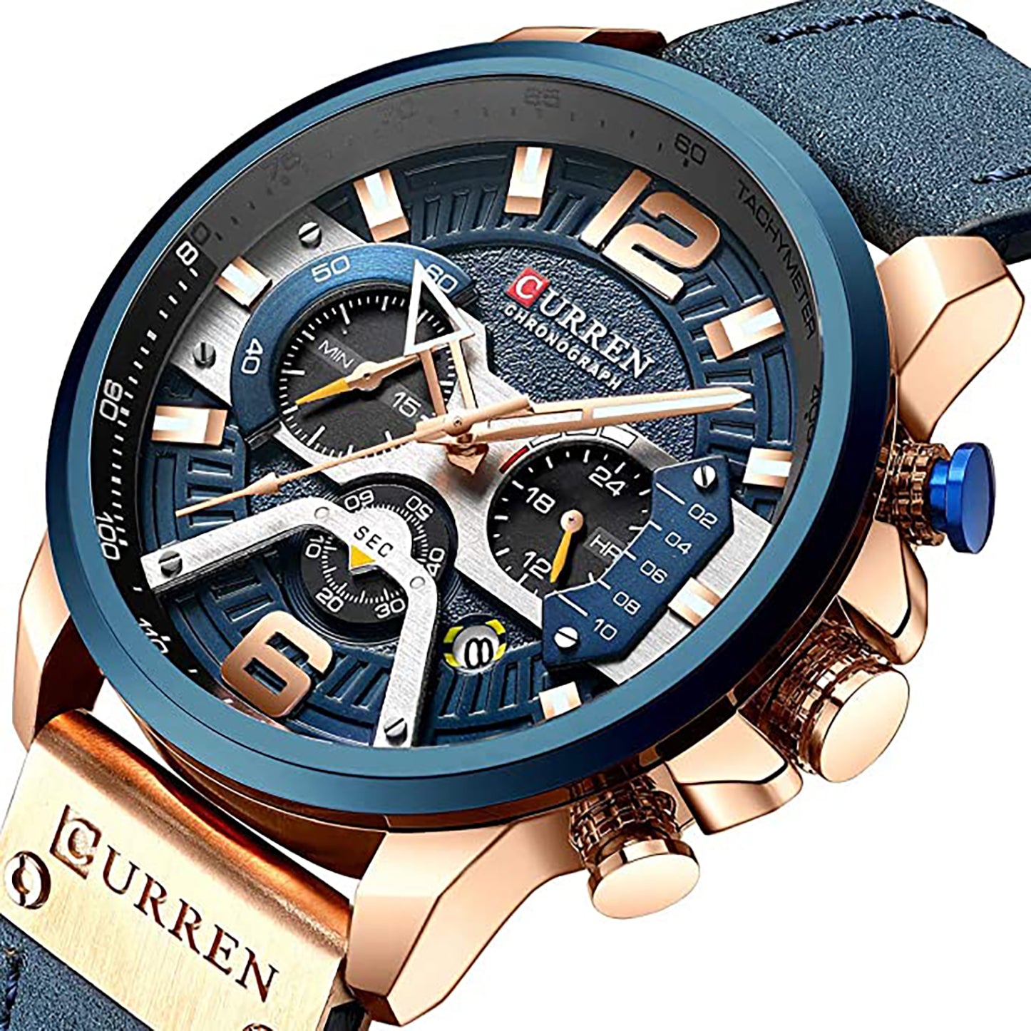 Curren leather strap online watches