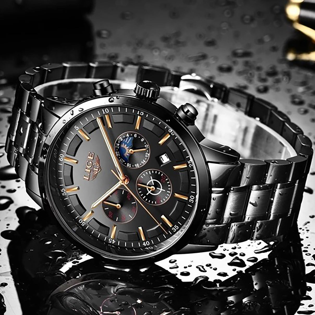 Black steel watches for men new arrivals